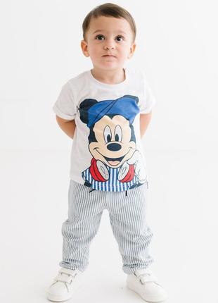 Комплект (футболка, штаны) mickey mouse 68-74 см (6-9 мес) disney mc17268 белый 86911098792332 фото