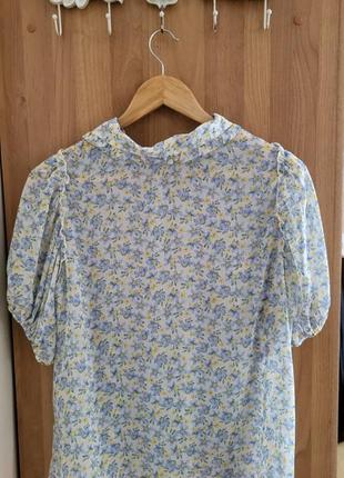 Шифоновая блузка с цветочным принтом3 фото