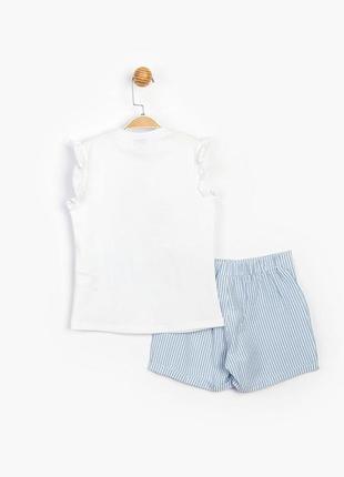 Комплект (футболка, шорты) frozen disney 4 года (104 см) бело-синий fz156172 фото
