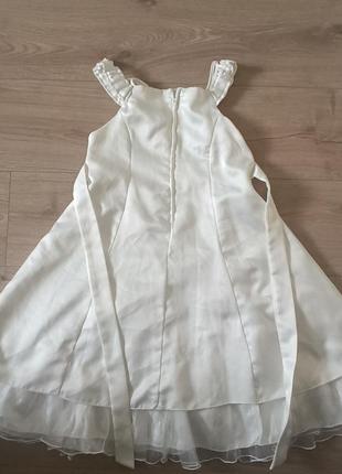 Белое нарядное платье для девочки 6-7р/ платье butterfly wids5 фото