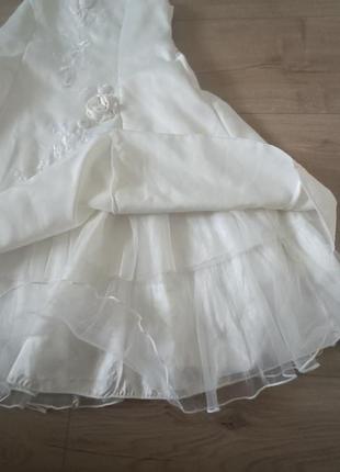 Белое нарядное платье для девочки 6-7р/ платье butterfly wids3 фото