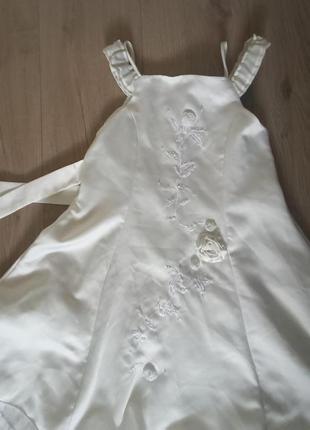 Біла ошатна сукня для дівчинки 6-7р/ плаття butterfly wids6 фото