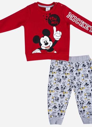 Комплект mickey mouse disney 68-74 см (6-9 мес) mc18338 серо-красный 8691109924278