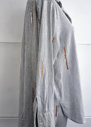 Сорочка zara у смужку з вишивкою.6 фото