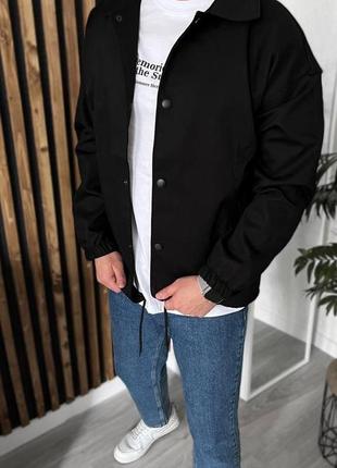 Чоловіча весняна джинсова куртка на кнопках із куліскою розміри 46-56