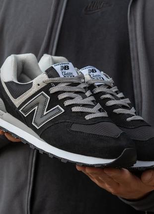 Женские кроссовки new balance 574 classic black white 37-38-39-40-41