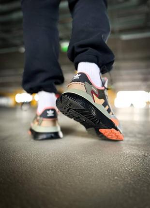 Чоловічі кросівки adidas nite jogger core black orange.6 фото