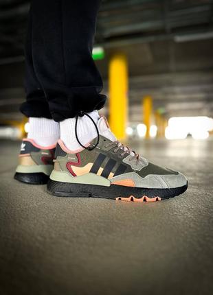 Чоловічі кросівки adidas nite jogger core black orange.4 фото