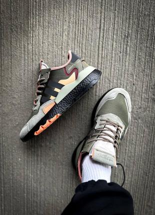 Чоловічі кросівки adidas nite jogger core black orange.5 фото