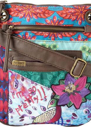 Яскрава сумка з павичем desigual