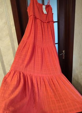 Платье сарафан миди-платье коттон свободный крой xl/xxl(16)
