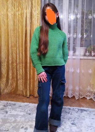 Укороченный свитер крупной вязки h&amp;m , р. м1 фото