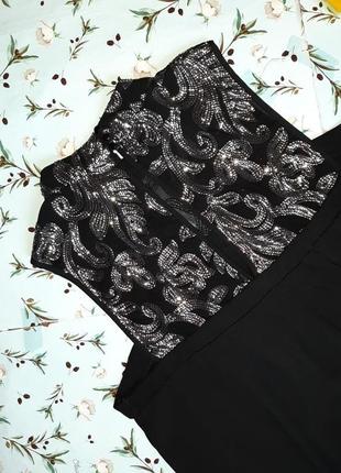 🎁1+1=3 нарядная черная блестящая блуза в пайетках vero moda, размер 48 - 504 фото