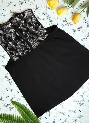 🎁1+1=3 нарядная черная блестящая блуза в пайетках vero moda, размер 48 - 505 фото