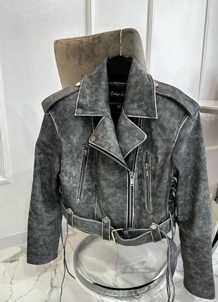 Вінтажна косуха з натуральної шкіри