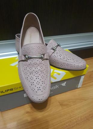 Туфлі мокасини шкіряні рожеві 40 розмір intertop filipe shoes на худу ногу майже нові в гарному стані3 фото