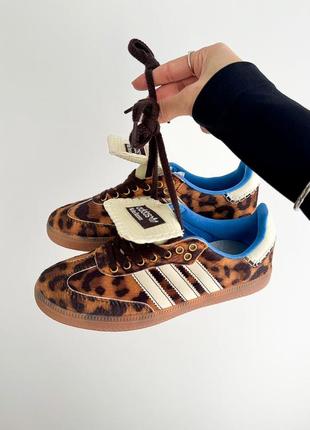 Трендовые леопардовые кроссовки adidas samba x wales bonner leopard premium леопардовые