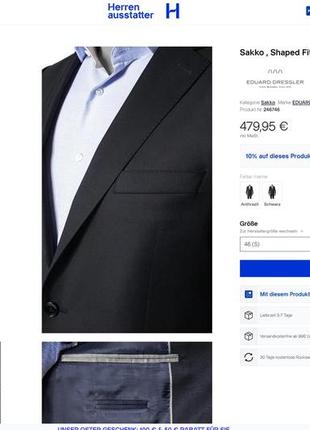 Eduard dressler мужской шерстяной костюм темно синий размер m l10 фото