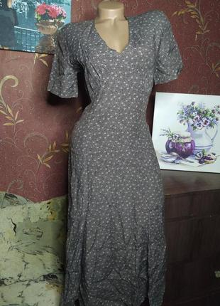 Коричневое летнее платье миди с цветочным принтом от miss selfridge