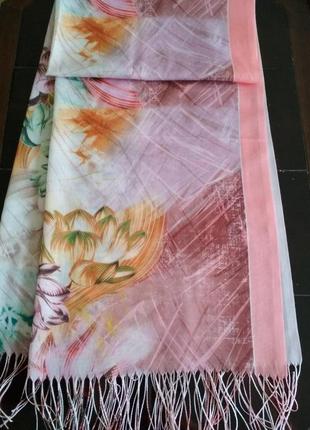 Красивый женский шарф, осенне-весенний, 180х70 см, хорошее качество2 фото