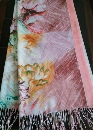 Красивый женский шарф, осенне-весенний, 180х70 см, хорошее качество3 фото
