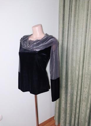Блузка бархатная с длинным рукавом размер 46-481 фото