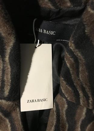 Пальто zara из смешанной шерсти с узором зебры blogger fav! двубортный5 фото