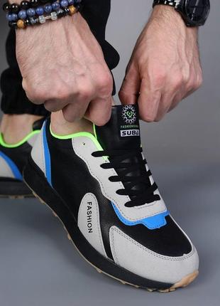 Мужские кроссовки трендовые качественные бренда suba на шнуровке