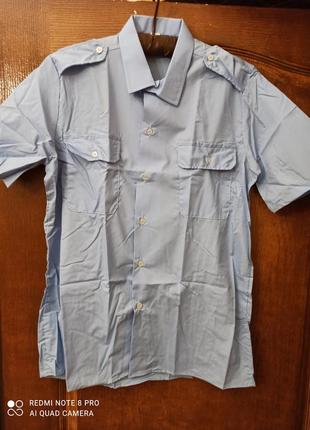 Испания рубашка с коротким рукавом стиль милитари размер по воротнику 42 , пог 58 см***4 фото
