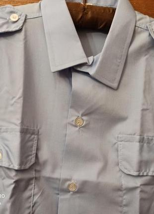 Испания рубашка с коротким рукавом стиль милитари размер по воротнику 42 , пог 58 см***5 фото