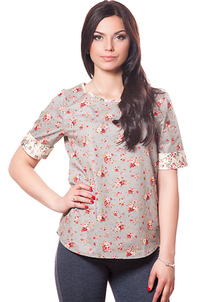 Блуза жіноча з кортим рукавом у 1168 100% бавовна