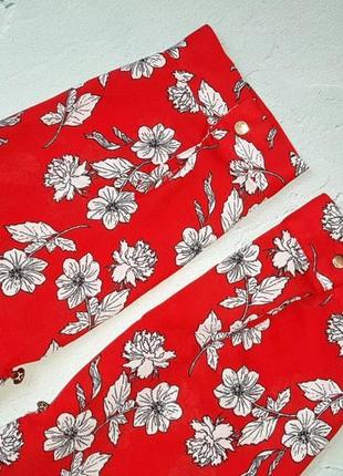 🌿1+1=3 стильная красная свободная блуза в цветочный принт george, размер 46 - 483 фото