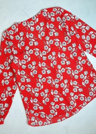 🌿1+1=3 стильная красная свободная блуза в цветочный принт george, размер 46 - 484 фото