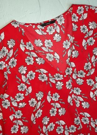 🌿1+1=3 стильная красная свободная блуза в цветочный принт george, размер 46 - 489 фото