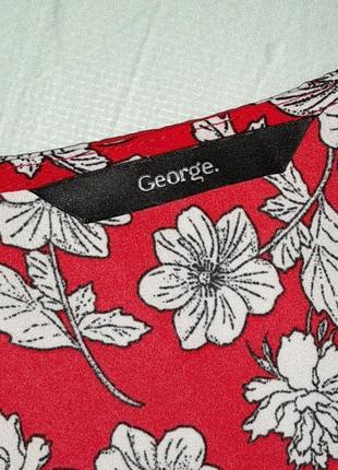 🌿1+1=3 стильная красная свободная блуза в цветочный принт george, размер 46 - 486 фото