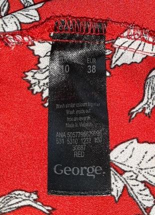 🌿1+1=3 стильная красная свободная блуза в цветочный принт george, размер 46 - 487 фото