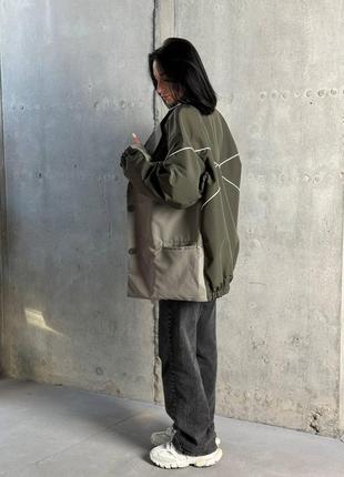 Женский бомбер-пиджак в стиле оверсайз плотный коттон6 фото