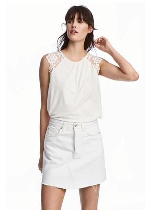 Футболка з мереживними плічками h&amp;m