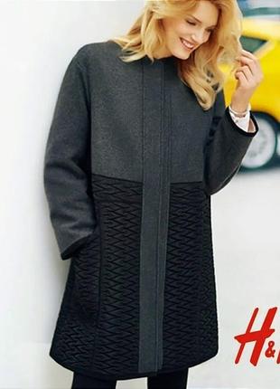Брендове утеплене пальто oversize з кишенями h&m