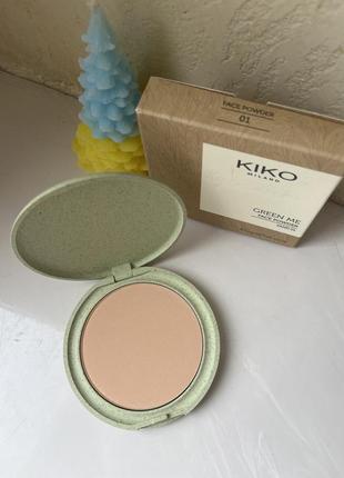 Матуюча пудра для обличчя kiko green me face powder sand 01