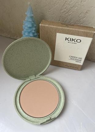 Матирующая пудра для лица kiko green me face powder sand 01