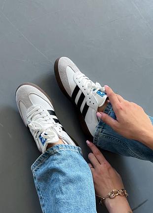Жіночі кросівки adidas samba white/black gum