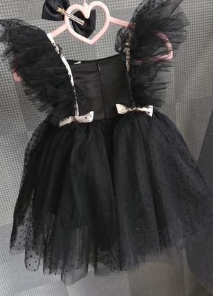 Дуже гарна маленька чорна сукня святкова пишна дитяча сукня 74 86 92 98 104 110 116  для дівчинки на день народження свято балет чорний лебідь10 фото