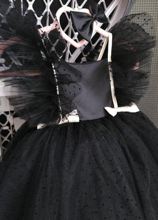 Дуже гарна маленька чорна сукня святкова пишна дитяча сукня 74 86 92 98 104 110 116  для дівчинки на день народження свято балет чорний лебідь3 фото