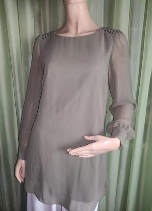 Сукня , туніка шовковиста оливкового кольору1 фото