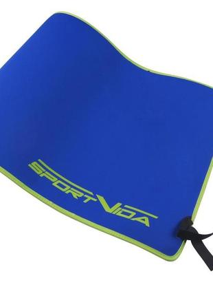 Коврик (мат) для йоги и фитнеса sportvida neopren 0.6 см мм sv-hk0038 blue1 фото