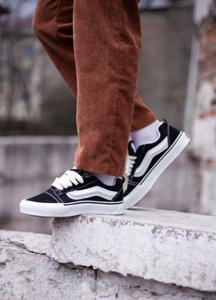 Женские кеды vans knu skool black white3 фото