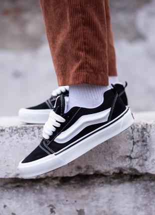 Женские кеды vans knu skool black white9 фото