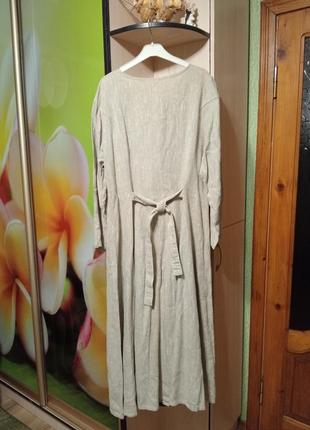 Винтажное льняное платье халат2 фото