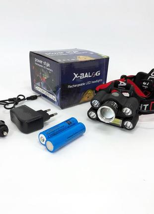 Світлодіодний ліхтарик налобний bailong bl-t64-t6+4xpe+cob, водонепроникний ліхтарик, ліхтарик zk-826 налобний led6 фото